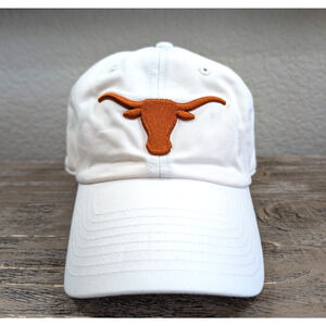 Texas Longhorns Hat White Strapback Adjustable Cap NCAA Legacy Clean EUC